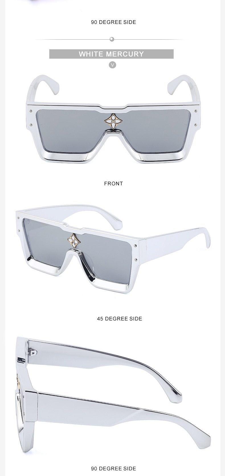 Oversized Square Rimless Shades UV400 Shape Sunglasses For Women New Fashionable New Big Frame Sun Glasses for Female New Latest Attractive Large Flat Top Eyewear For Unisex -Sunglasses- Melted Glam LLC