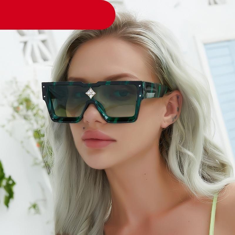 Oversized Square Rimless Shades UV400 Shape Sunglasses For Women New Fashionable New Big Frame Sun Glasses for Female New Latest Attractive Large Flat Top Eyewear For Unisex -Sunglasses- Melted Glam LLC