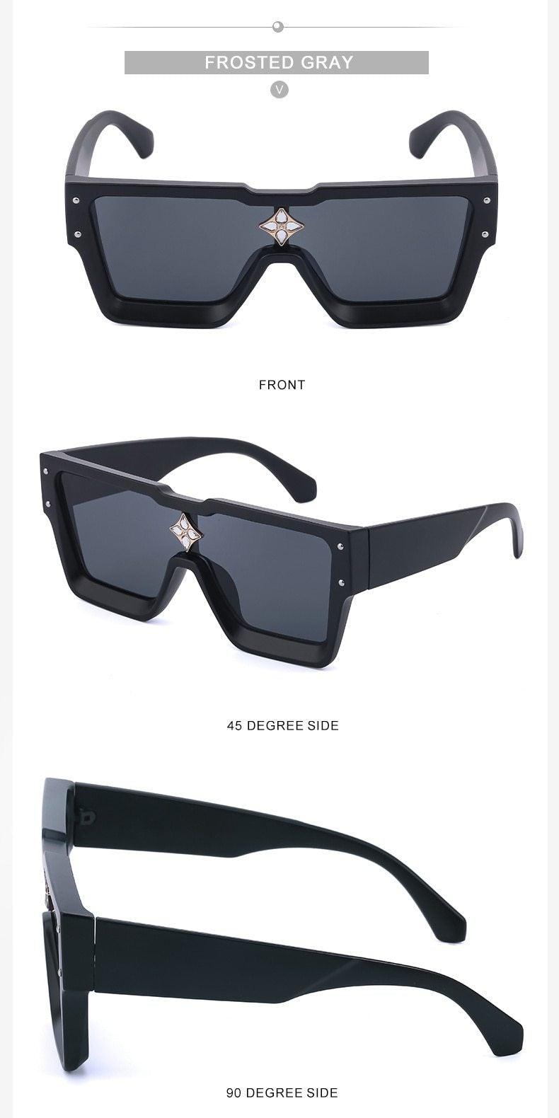 Oversized Square Rimless Shades UV400 Shape Sunglasses For Women New Fashionable New Big Frame Sun Glasses for Female New Latest Attractive Large Flat Top Eyewear For Unisex -Sunglasses- Melted Glam LLC