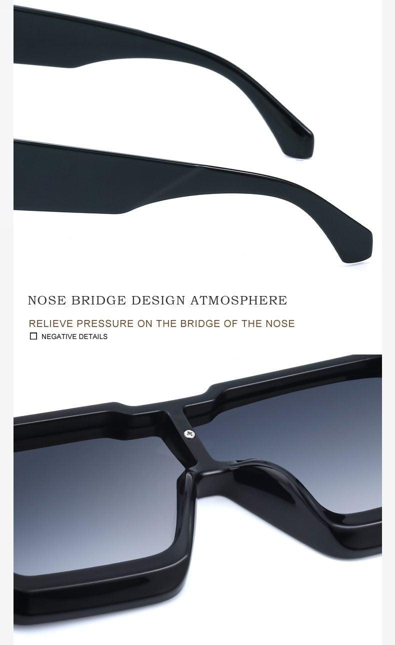 Oversized Square Rimless Shades UV400 Shape Sunglasses For Women New Fashionable New Big Frame Sun Glasses for Female New Latest Attractive Large Flat Top Eyewear For Unisex -Sunglasses- Melted Glam LLC
