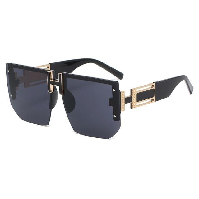 Oversized Square Shape New Rimless Sunglasses For Women New Classic Big Frame & Luxury Branded Vintage Frameless Sun Glasses For Men IN Decent & Attractive Shades Of Eyewear -Sunglasses- Melted Glam LLC