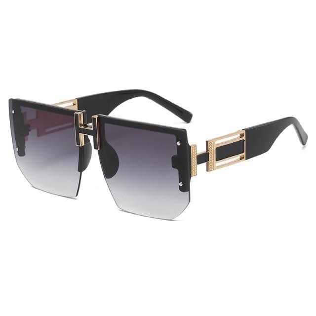 Oversized Square Shape New Rimless Sunglasses For Women New Classic Big Frame & Luxury Branded Vintage Frameless Sun Glasses For Men IN Decent & Attractive Shades Of Eyewear -Sunglasses- Melted Glam LLC