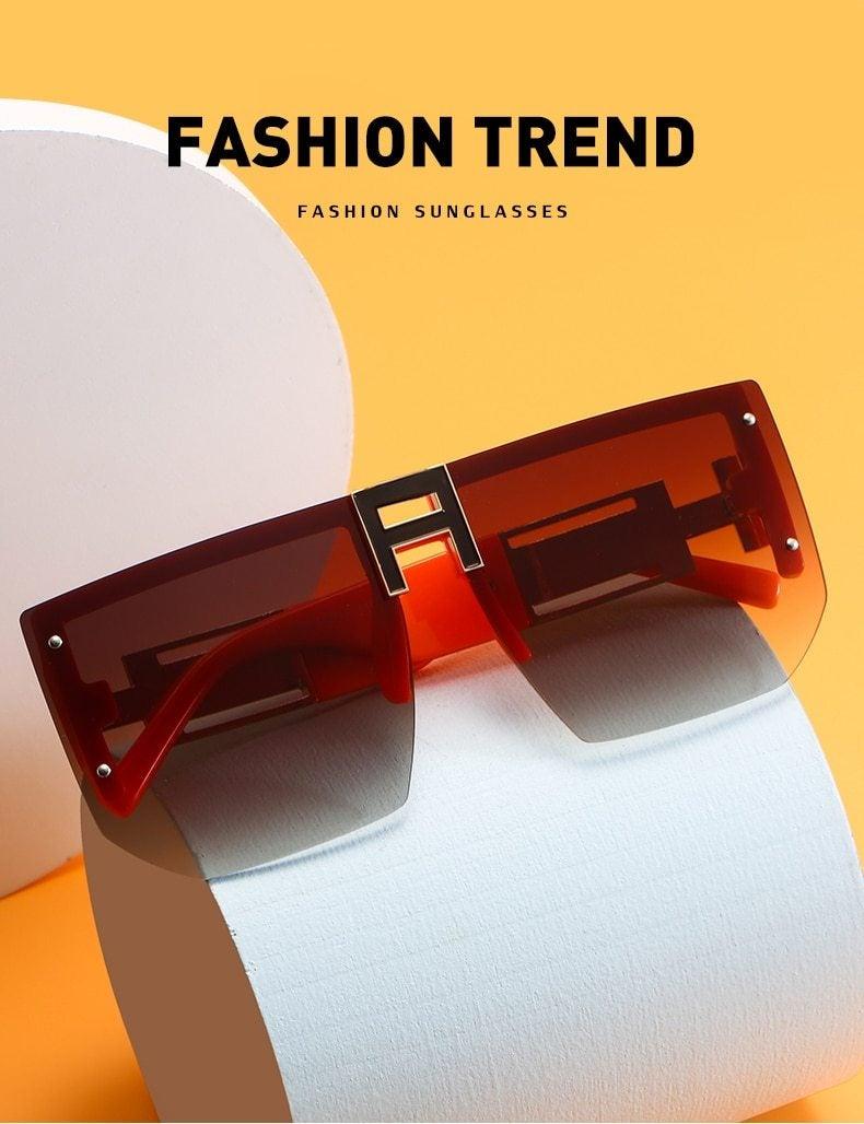 Oversized Square Shape New Rimless Sunglasses For Women New Classic Big Frame & Luxury Branded Vintage Frameless Sun Glasses For Men IN Decent & Attractive Shades Of Eyewear -Sunglasses- Melted Glam LLC