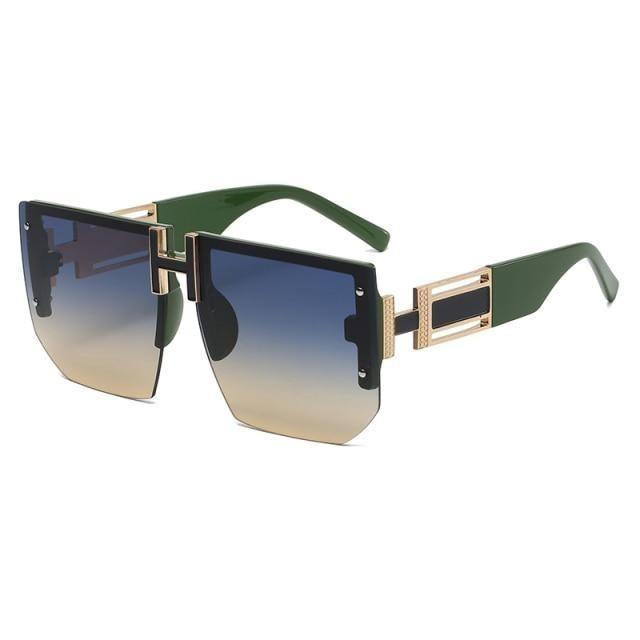 Oversized Square Shape New Rimless Sunglasses For Women New Classic Big Frame & Luxury Branded Vintage Frameless Sun Glasses For Men IN Decent & Attractive Shades Of Eyewear -Sunglasses- Melted Glam LLC