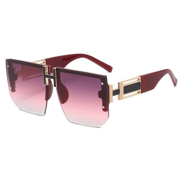 Oversized Square Shape New Rimless Sunglasses For Women New Classic Big Frame & Luxury Branded Vintage Frameless Sun Glasses For Men IN Decent & Attractive Shades Of Eyewear -Sunglasses- Melted Glam LLC