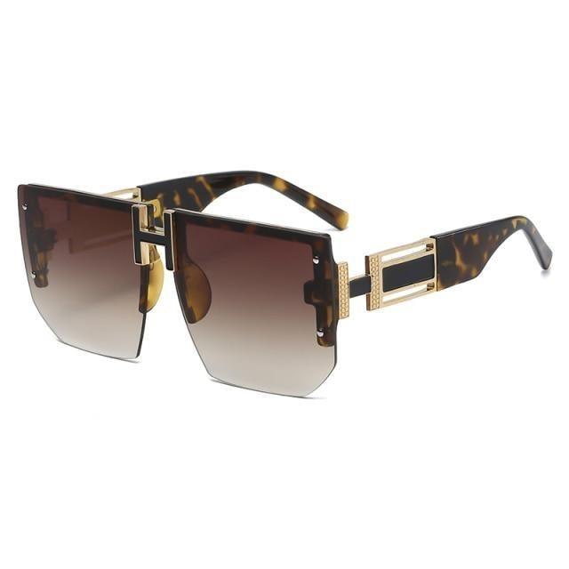 Oversized Square Shape New Rimless Sunglasses For Women New Classic Big Frame & Luxury Branded Vintage Frameless Sun Glasses For Men IN Decent & Attractive Shades Of Eyewear -Sunglasses- Melted Glam LLC