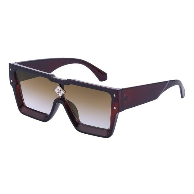Oversized Square Shape Sunglasses For Women & Men New Luxury Design Sun Glasses For Female New Fashionable Large Frame Silver Mirror Eyewear -Sunglasses- Melted Glam LLC