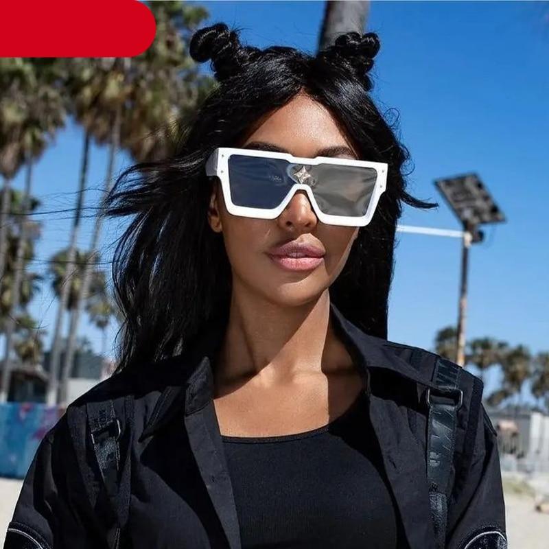 Oversized Square Shape Sunglasses For Women & Men New Luxury Design Sun Glasses For Female New Fashionable Large Frame Silver Mirror Eyewear -Sunglasses- Melted Glam LLC