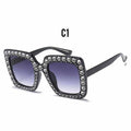 Oversized Sunglasses Square Diamond Sunglasses Women Retro Sunglasses Luxury & Diamond Square Shape Sunglasses For Women Branded Attractive Any Size Crystal Sun Glasses For Ladies Gradient Classic Mirror & Decent Shades -Sunglasses- Melted Glam LLC