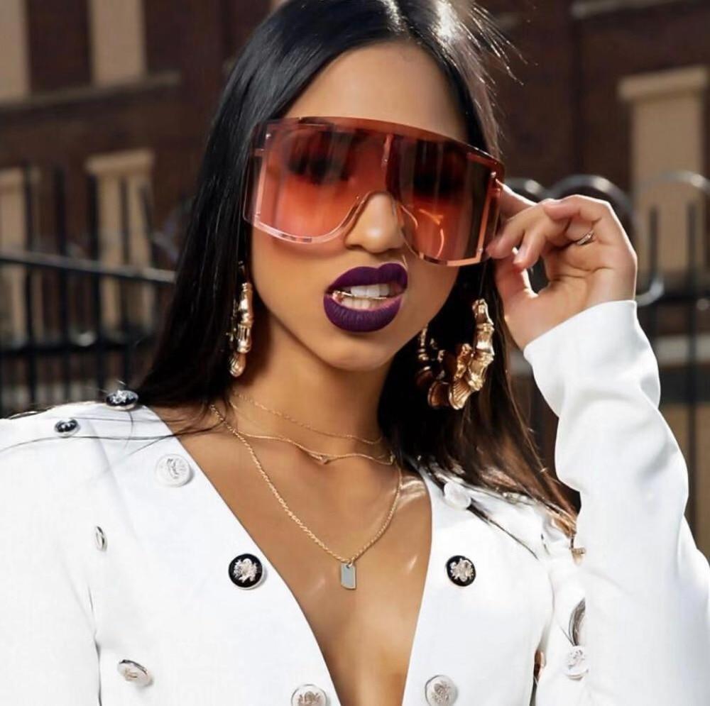 Oversized Women Blue & Yellow Gradient Sunglasses Fashionable Rimless In Metal For Female New Shades Personality Eyewear -Sunglasses- Melted Glam LLC