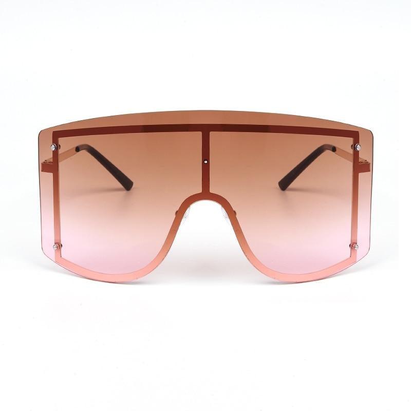 Oversized Women Blue & Yellow Gradient Sunglasses Fashionable Rimless In Metal For Female New Shades Personality Eyewear -Sunglasses- Melted Glam LLC