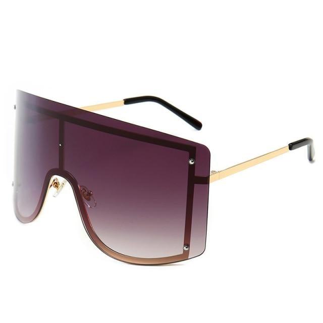 Oversized Women Blue & Yellow Gradient Sunglasses Fashionable Rimless In Metal For Female New Shades Personality Eyewear -Sunglasses- Melted Glam LLC