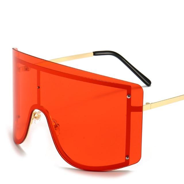 Oversized Women Blue & Yellow Gradient Sunglasses Fashionable Rimless In Metal For Female New Shades Personality Eyewear -Sunglasses- Melted Glam LLC