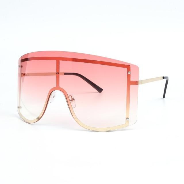 Oversized Women Blue & Yellow Gradient Sunglasses Fashionable Rimless In Metal For Female New Shades Personality Eyewear -Sunglasses- Melted Glam LLC