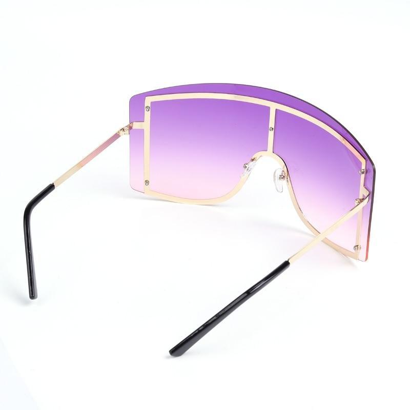 Oversized Women Blue & Yellow Gradient Sunglasses Fashionable Rimless In Metal For Female New Shades Personality Eyewear -Sunglasses- Melted Glam LLC