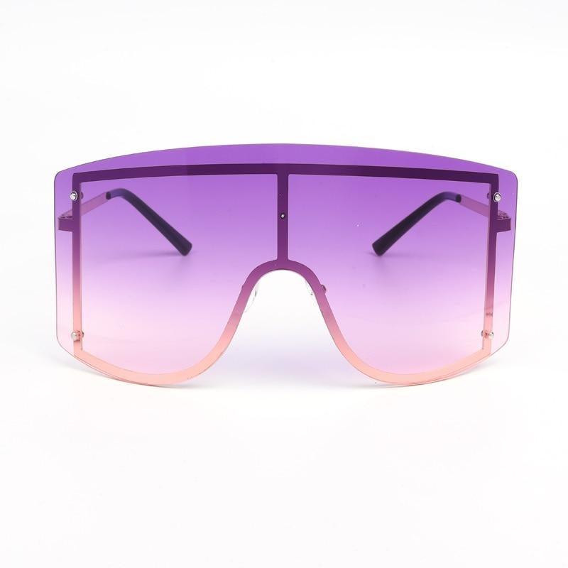 Oversized Women Blue & Yellow Gradient Sunglasses Fashionable Rimless In Metal For Female New Shades Personality Eyewear -Sunglasses- Melted Glam LLC