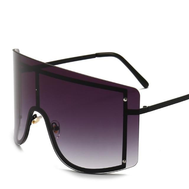 Oversized Women Blue & Yellow Gradient Sunglasses Fashionable Rimless In Metal For Female New Shades Personality Eyewear -Sunglasses- Melted Glam LLC