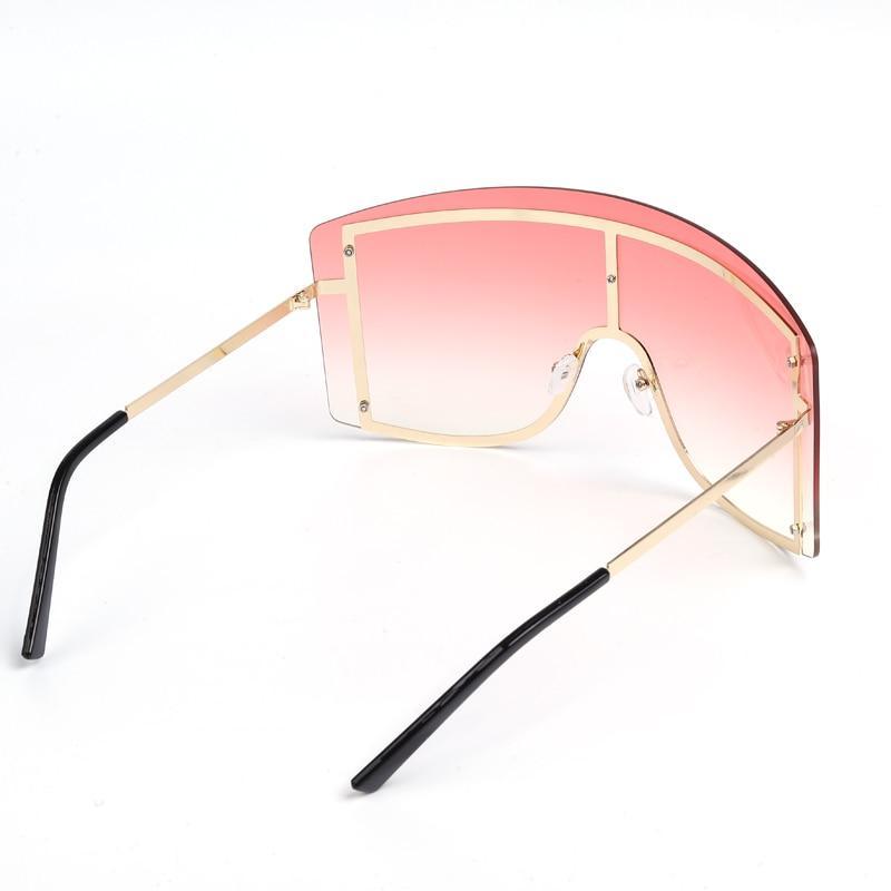 Oversized Women Blue & Yellow Gradient Sunglasses Fashionable Rimless In Metal For Female New Shades Personality Eyewear -Sunglasses- Melted Glam LLC