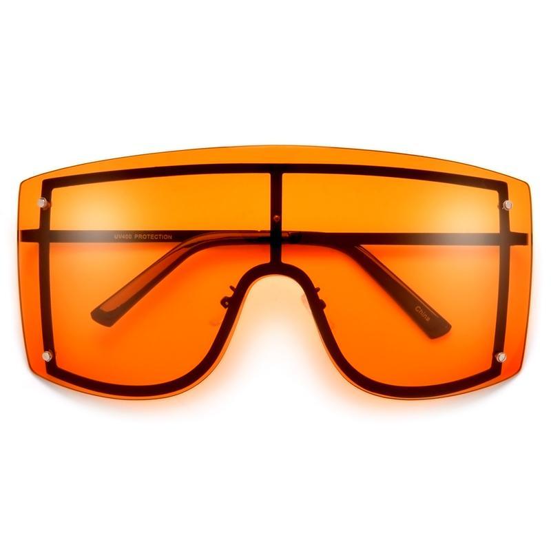 Oversized Women Blue & Yellow Gradient Sunglasses Fashionable Rimless In Metal For Female New Shades Personality Eyewear -Sunglasses- Melted Glam LLC