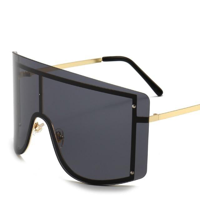 Oversized Women Blue & Yellow Gradient Sunglasses Fashionable Rimless In Metal For Female New Shades Personality Eyewear -Sunglasses- Melted Glam LLC