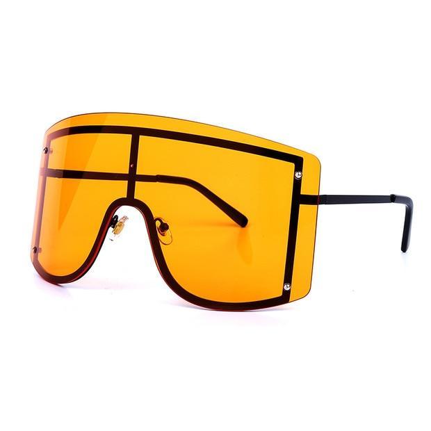 Oversized Women Blue & Yellow Gradient Sunglasses Fashionable Rimless In Metal For Female New Shades Personality Eyewear -Sunglasses- Melted Glam LLC