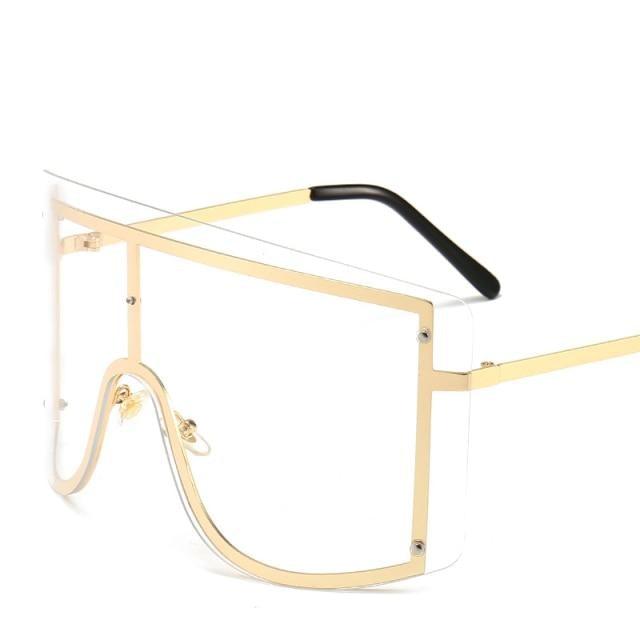 Oversized Women Blue & Yellow Gradient Sunglasses Fashionable Rimless In Metal For Female New Shades Personality Eyewear -Sunglasses- Melted Glam LLC