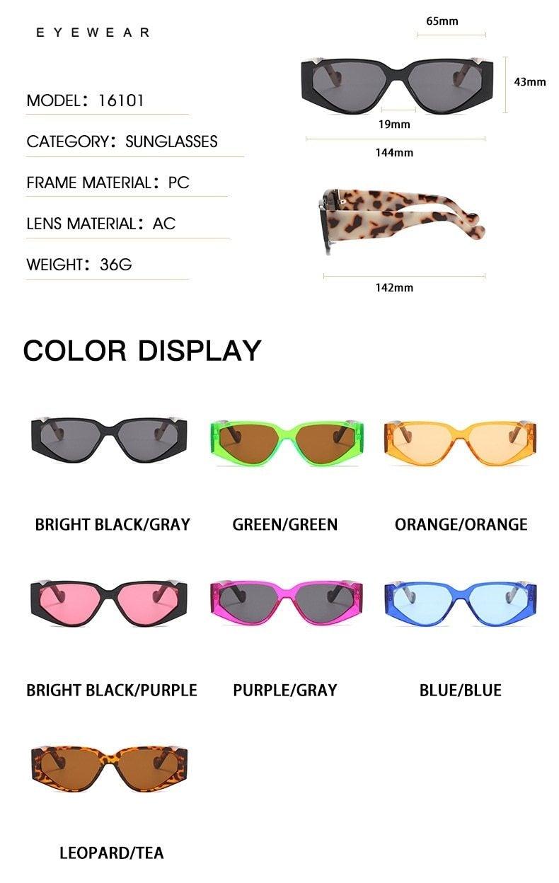 Polarized Oversized Fashion Vintage Eyewear Cat Eye Small Sunglasses For Women New Fashionable Triangle Retro Style Sunglasses For Men New Colorful Frames New Sun Glasses -sunglasses- Melted Glam LLC