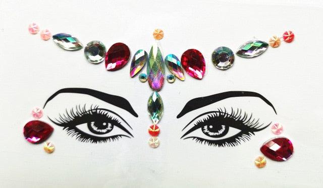 3D Makeup Tattoo Face Gems Glitter Face Jewels Crystal Stickers Face Glitter for Festival Carnival Party -Temporary tattoos- Melted Glam LLC