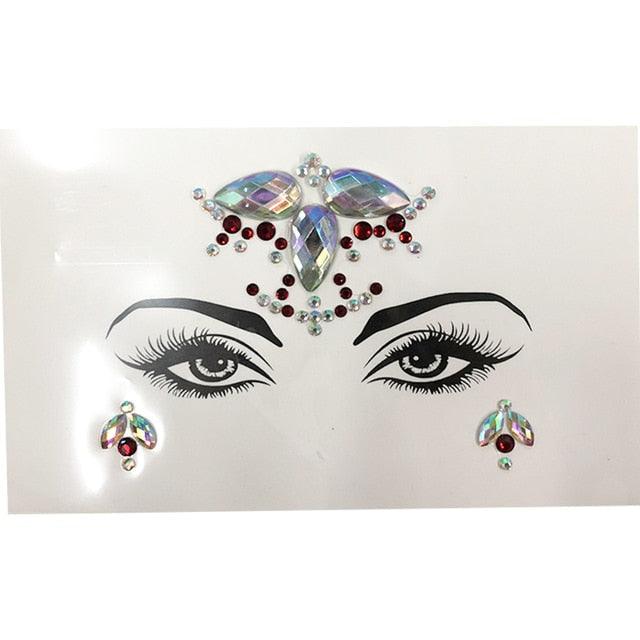 3D Makeup Tattoo Face Gems Glitter Face Jewels Crystal Stickers Face Glitter for Festival Carnival Party -Temporary tattoos- Melted Glam LLC