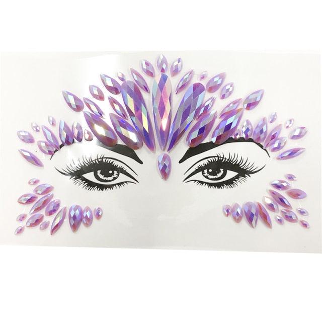3D Makeup Tattoo Face Gems Glitter Face Jewels Crystal Stickers Face Glitter for Festival Carnival Party -Temporary tattoos- Melted Glam LLC