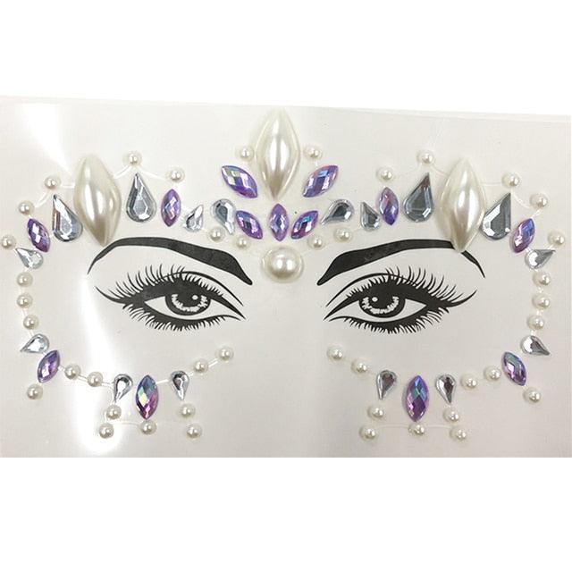 3D Makeup Tattoo Face Gems Glitter Face Jewels Crystal Stickers Face Glitter for Festival Carnival Party -Temporary tattoos- Melted Glam LLC