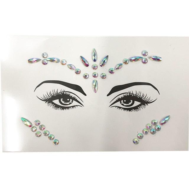 3D Makeup Tattoo Face Gems Glitter Face Jewels Crystal Stickers Face Glitter for Festival Carnival Party -Temporary tattoos- Melted Glam LLC