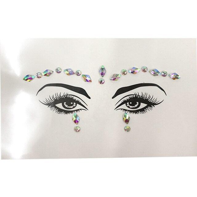 3D Makeup Tattoo Face Gems Glitter Face Jewels Crystal Stickers Face Glitter for Festival Carnival Party -Temporary tattoos- Melted Glam LLC