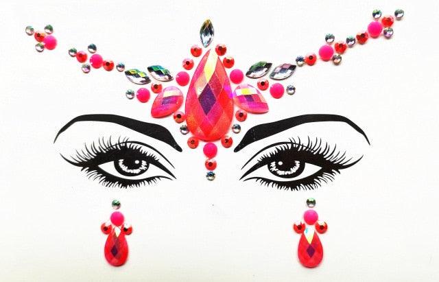 3D Makeup Tattoo Face Gems Glitter Face Jewels Crystal Stickers Face Glitter for Festival Carnival Party -Temporary tattoos- Melted Glam LLC