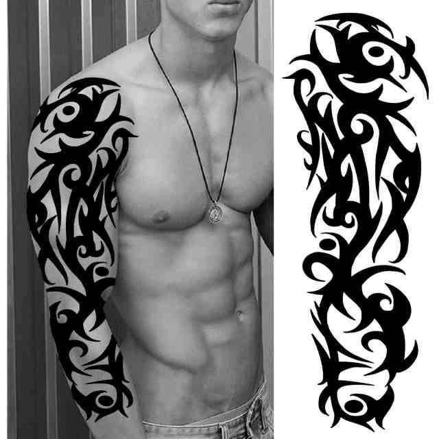 Realistic Full Arm Temporary Tattoos Sleeve Fake Tatoos Warrior Lion Tiger Flower Waterproof Tattoo Stickers For Womens Mens -Temporary tattoos- Melted Glam LLC