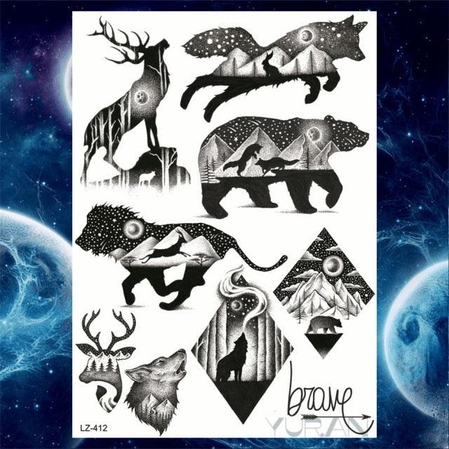 Luxury Colorful Flower Lavender Waterproof Temporary Tattoos Animals Arm Chest Tattoo Stickers Elegant Summer Style For Womens Mens -Temporary tattoos- Melted Glam LLC