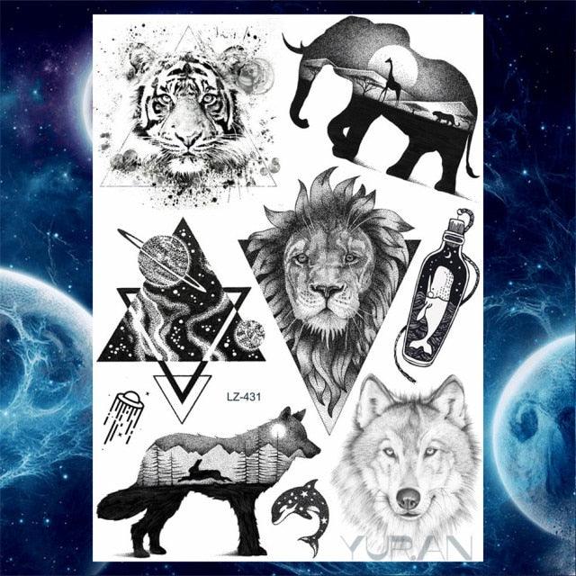 Luxury Colorful Flower Lavender Waterproof Temporary Tattoos Animals Arm Chest Tattoo Stickers Elegant Summer Style For Womens Mens -Temporary tattoos- Melted Glam LLC