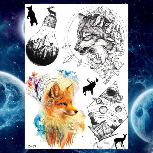 Luxury Colorful Flower Lavender Waterproof Temporary Tattoos Animals Arm Chest Tattoo Stickers Elegant Summer Style For Womens Mens -Temporary tattoos- Melted Glam LLC