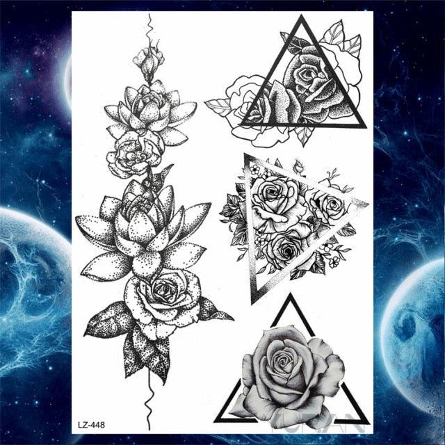 Luxury Colorful Flower Lavender Waterproof Temporary Tattoos Animals Arm Chest Tattoo Stickers Elegant Summer Style For Womens Mens -Temporary tattoos- Melted Glam LLC