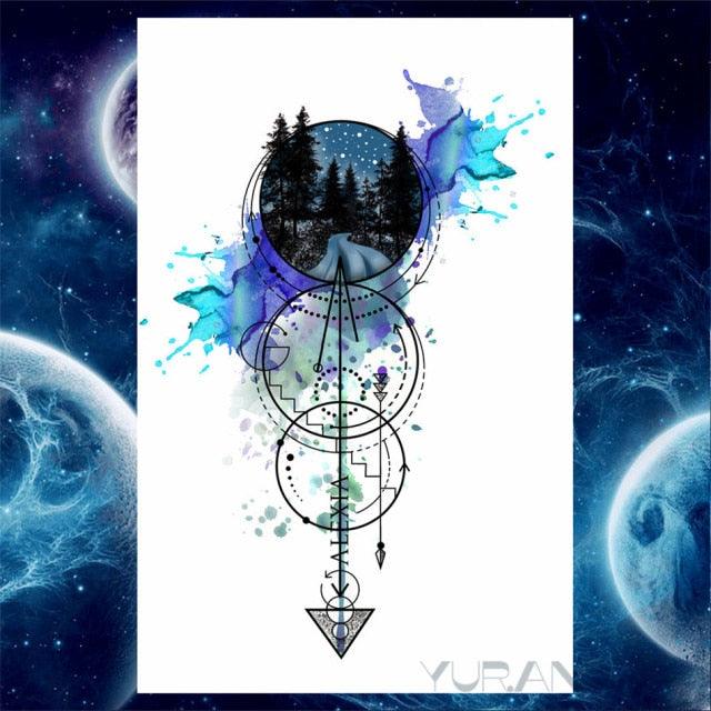 Luxury Colorful Flower Lavender Waterproof Temporary Tattoos Animals Arm Chest Tattoo Stickers Elegant Summer Style For Womens Mens -Temporary tattoos- Melted Glam LLC