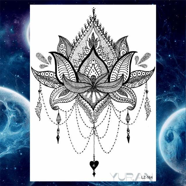 Luxury Colorful Flower Lavender Waterproof Temporary Tattoos Animals Arm Chest Tattoo Stickers Elegant Summer Style For Womens Mens -Temporary tattoos- Melted Glam LLC