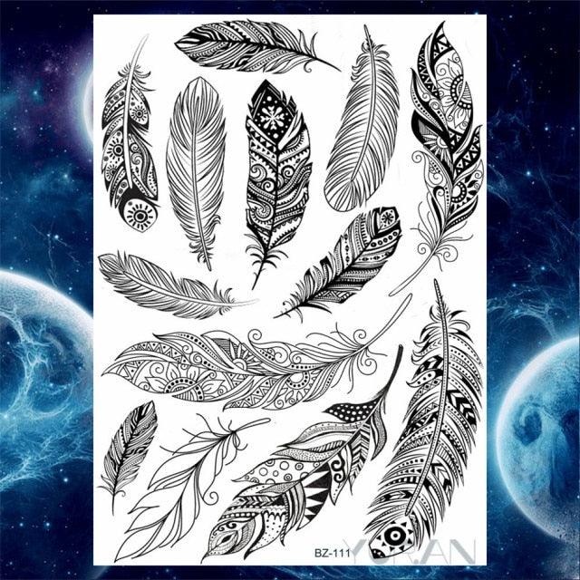 Luxury Colorful Flower Lavender Waterproof Temporary Tattoos Animals Arm Chest Tattoo Stickers Elegant Summer Style For Womens Mens -Temporary tattoos- Melted Glam LLC