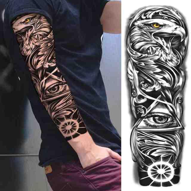 Realistic Full Arm Temporary Tattoos Sleeve Fake Tatoos Warrior Lion Tiger Flower Waterproof Tattoo Stickers For Womens Mens -Temporary tattoos- Melted Glam LLC