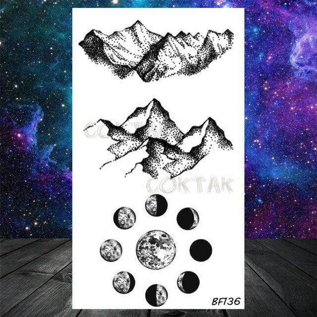 Realistic Small Planets Temporary Tattoos Arm Waterpoof Black Sticker Space Planets For Girls And Boys -Temporary tattoos- Melted Glam LLC