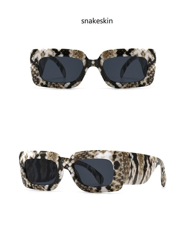 Oversized Square Sunglasses Classic Square Sunglasses For Men & Women Sun Glasses In Snake Pattern For Traveling Shades Female -Sunglasses- Melted Glam LLC