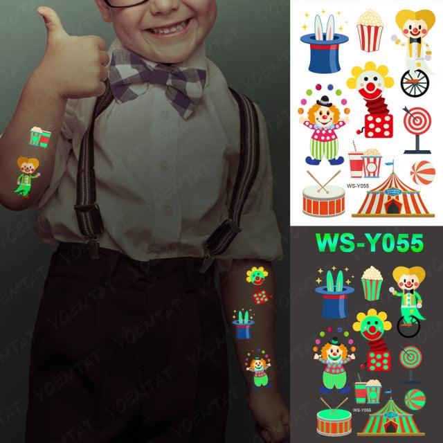 Luxury Luminous Tattoo Stickers Unicorn Stars Temporary Waterproof Luminous Fake Tattoos Stickers Dinosaur Butterfly For Children -Temporary tattoos- Melted Glam LLC