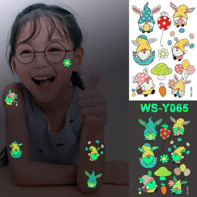 Luxury Luminous Tattoo Stickers Unicorn Stars Temporary Waterproof Luminous Fake Tattoos Stickers Dinosaur Butterfly For Children -Temporary tattoos- Melted Glam LLC