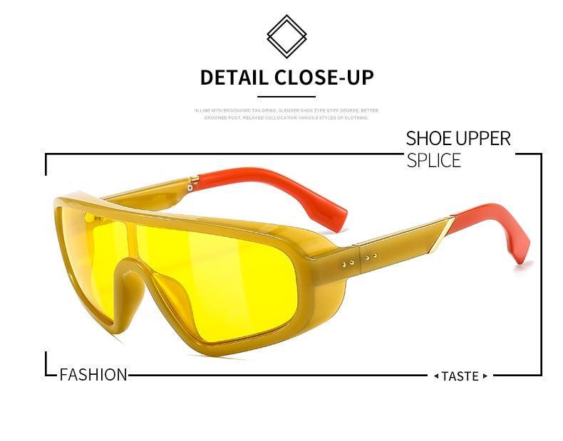 Fashionable Shield Visor Sunglasses Polarized Sunglasses Cycling Driving Windproof sun glasses For Women & Men Oversized Windproof Sun Glasses Colorful Frame Classic Decent Shades Sunglasses -Sunglasses- Melted Glam LLC