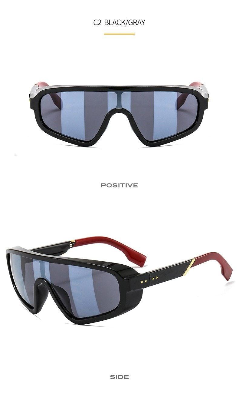 Fashionable Shield Visor Sunglasses Polarized Sunglasses Cycling Driving Windproof sun glasses For Women & Men Oversized Windproof Sun Glasses Colorful Frame Classic Decent Shades Sunglasses -Sunglasses- Melted Glam LLC