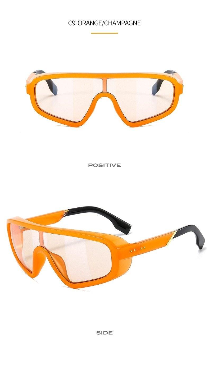 Fashionable Shield Visor Sunglasses Polarized Sunglasses Cycling Driving Windproof sun glasses For Women & Men Oversized Windproof Sun Glasses Colorful Frame Classic Decent Shades Sunglasses -Sunglasses- Melted Glam LLC
